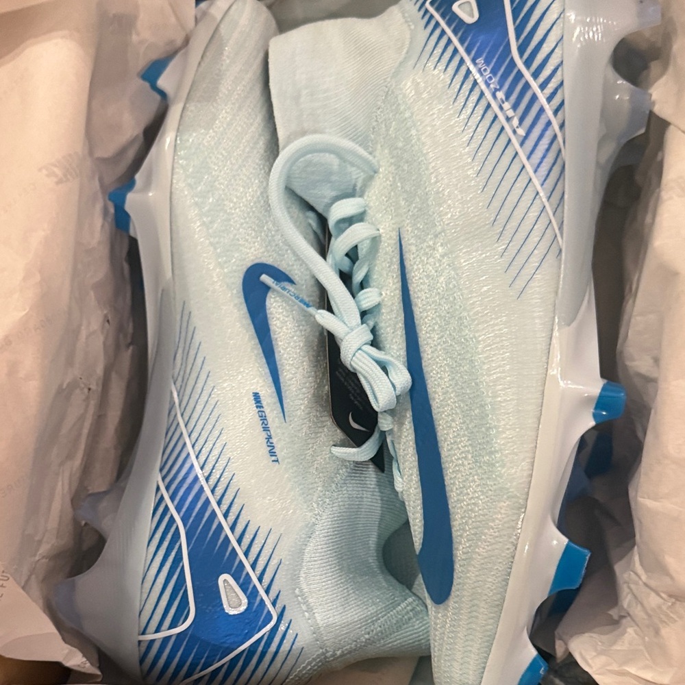 Nike Light Blue and Blue Soccer Cleats